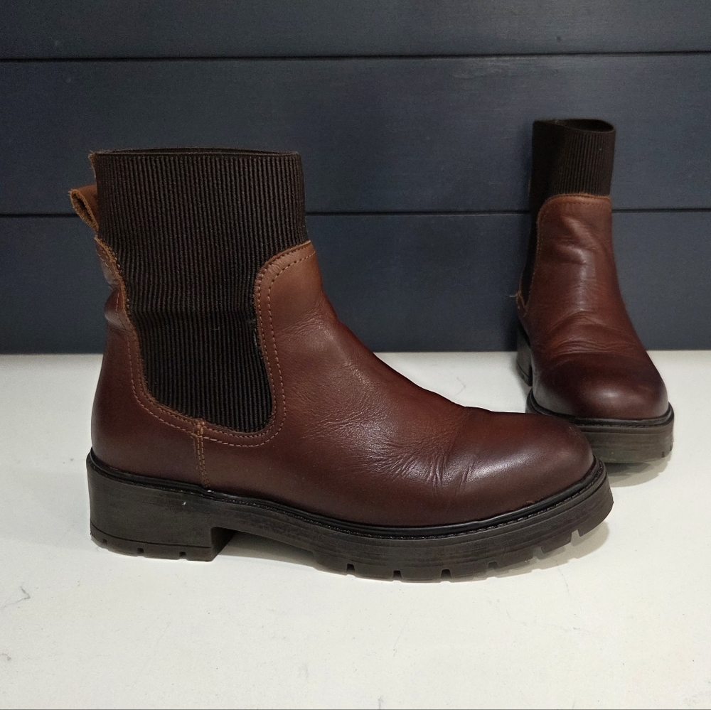 Bootlegger Made In Portugal Chelsea Leather Boots Ankle Moto Size 40 9.5-10